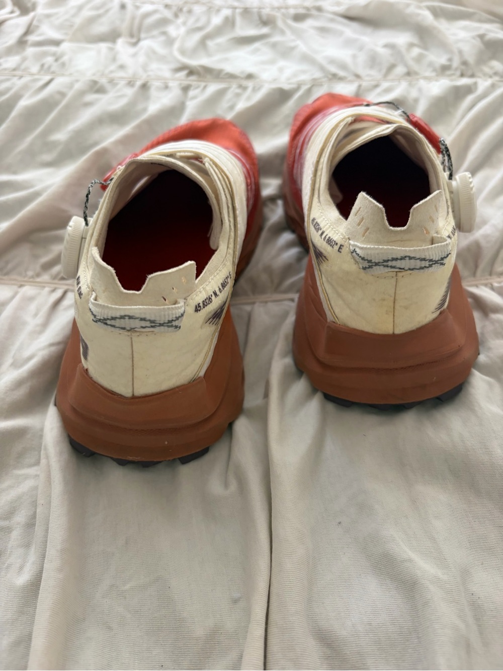 Women’s Orange and White Athletic Sneakers with Quick-Lace System - Picture 4 of 4